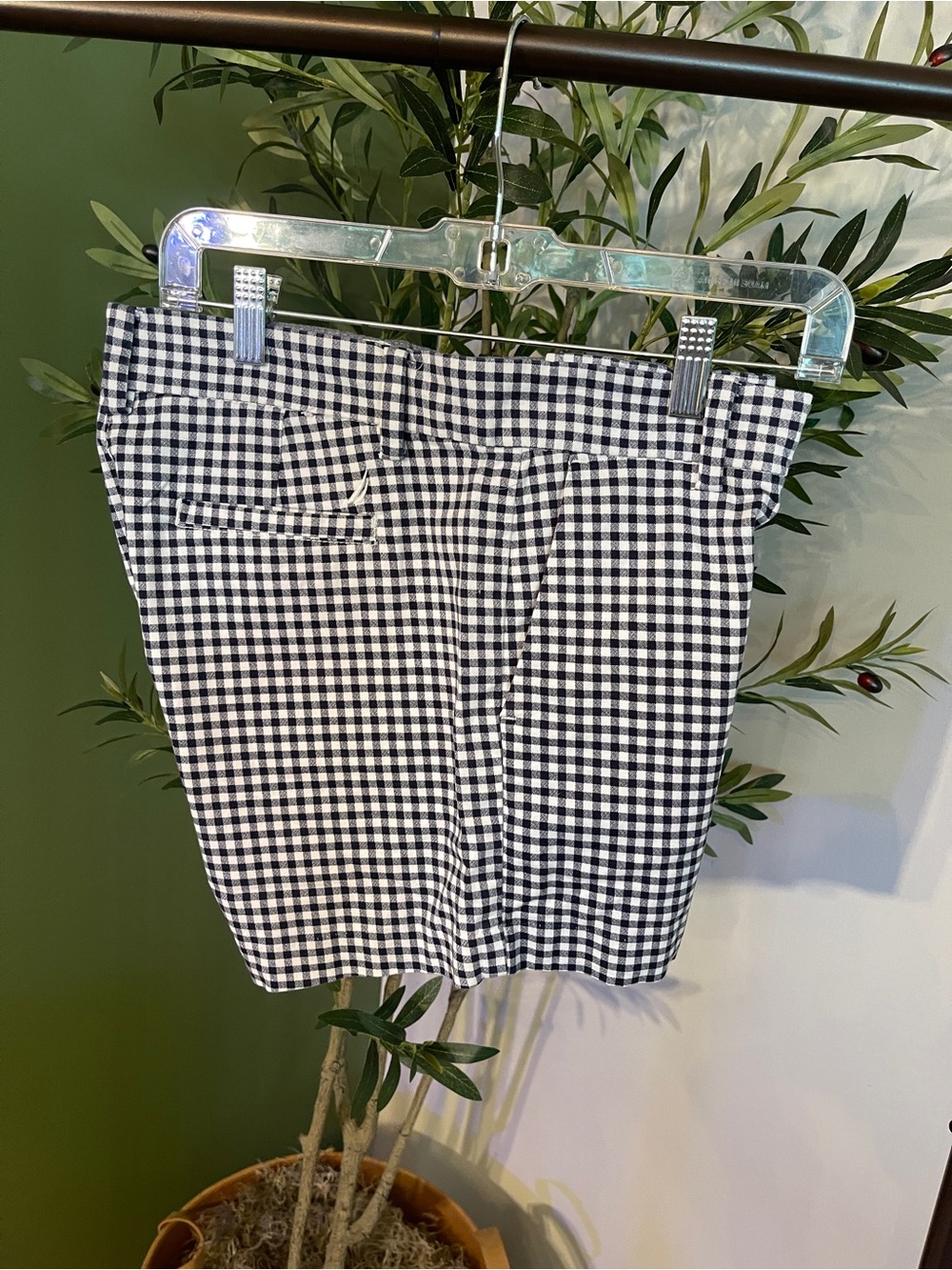 Nautica Black & White Gingham Mini Shorts